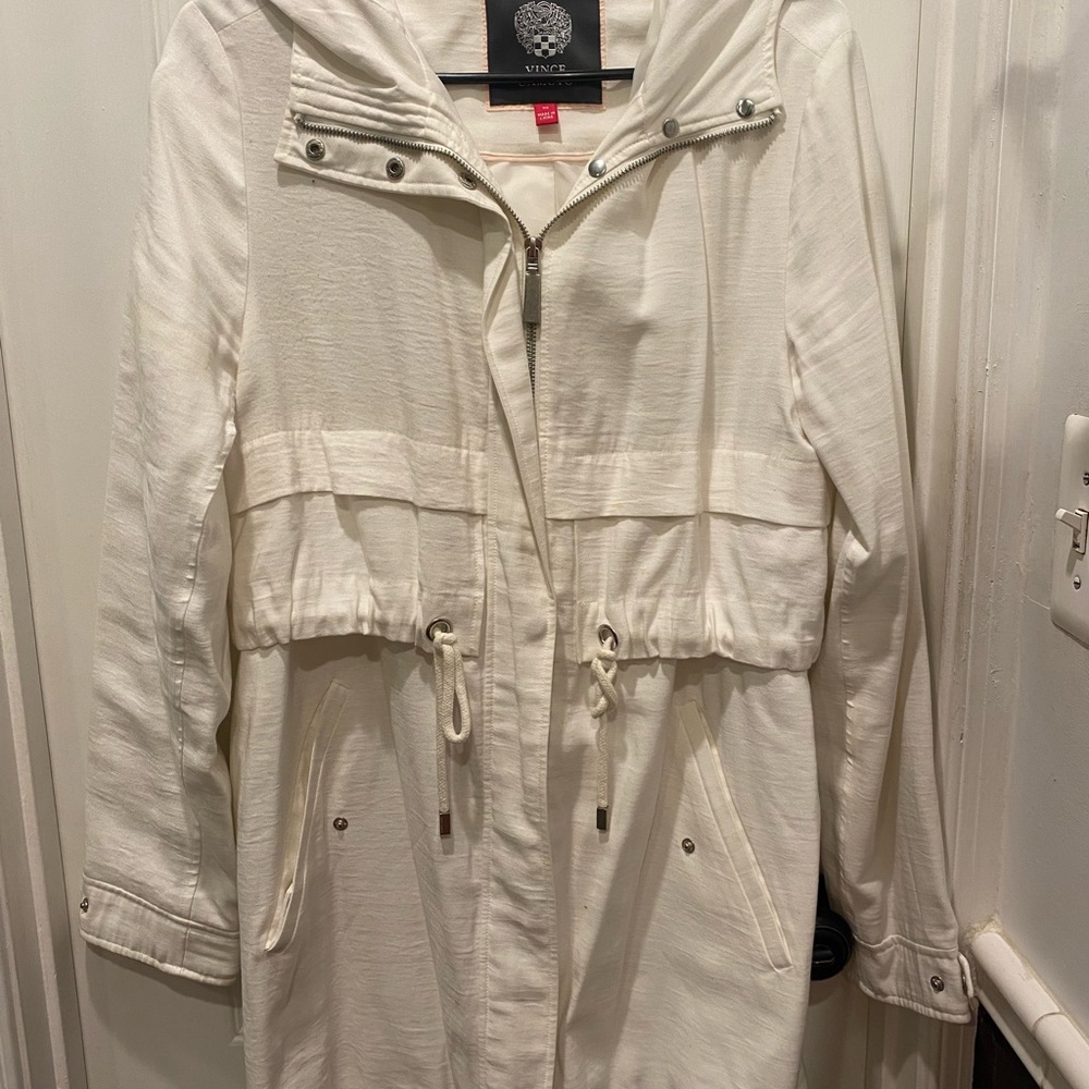 Vince Camuto White Short Trench Coat
